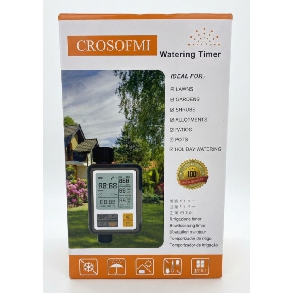 NEW Crosofmi Garden Watering Timer 3" LCD Digital Hose Sprinkler Programmable